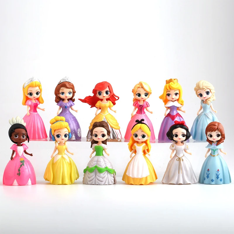 Детские фигурки Принцессы Disney Мультяшные Эльзы платье экшн-модель игрушки для