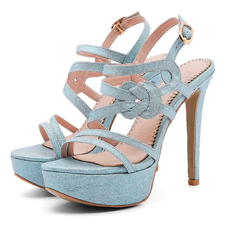 ANMAIRON Synthetic Basic Woman Sandals 2019 Summer Blue Pink Solid High Heel Party Buckle Strap Shoes Size 34-43 LY1632 | Обувь