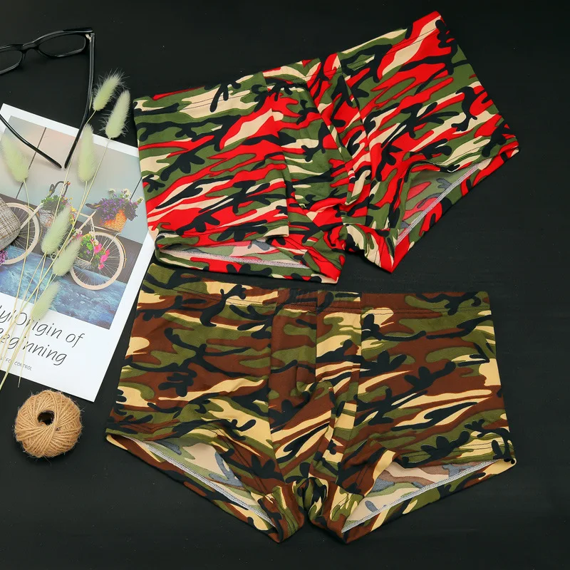 Мужское нижнее белье мужские боксеры хлопковые трусы с принтом карманом для