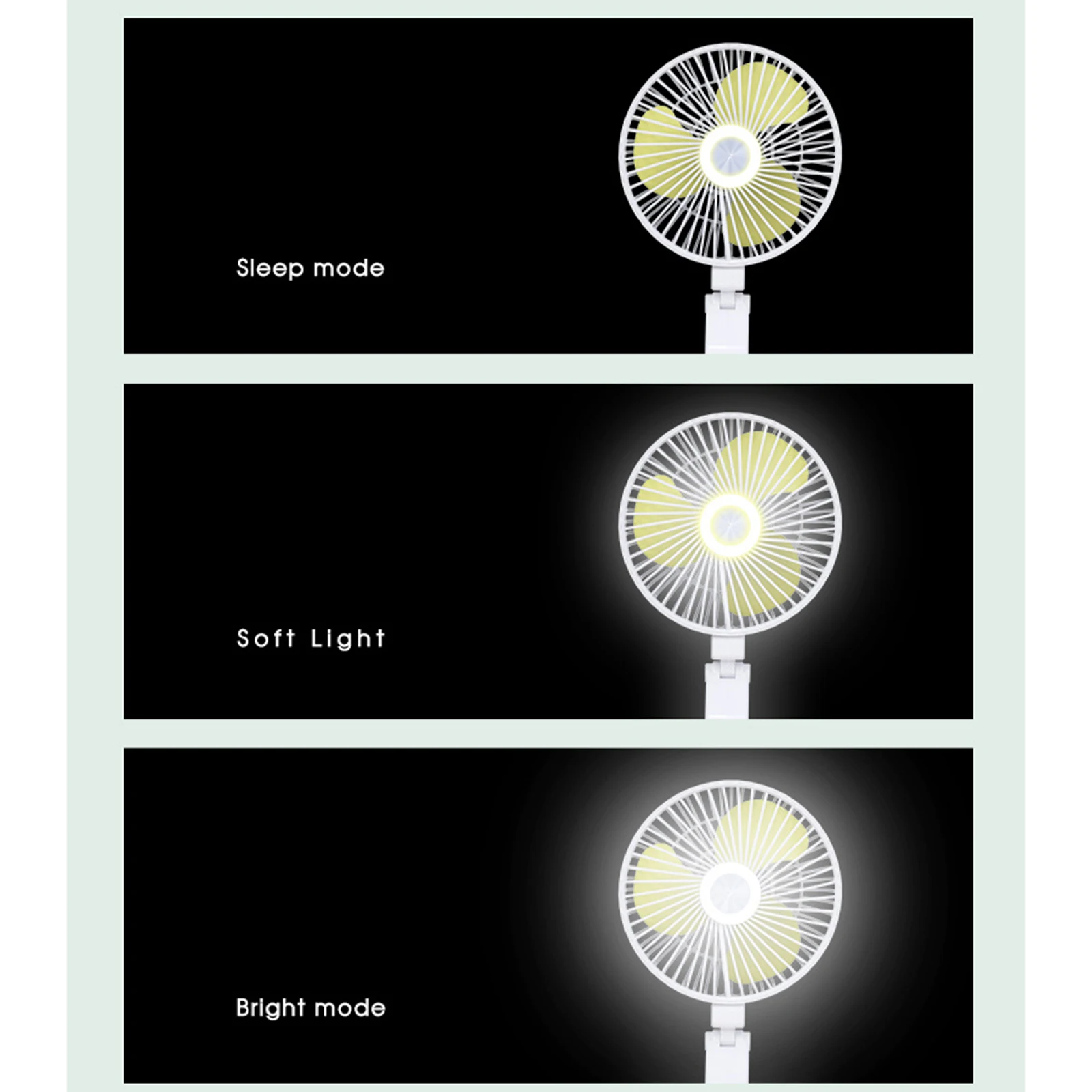 Настольная Складная лампа 2 в 1 ночсветильник с вентилятором и держателем для