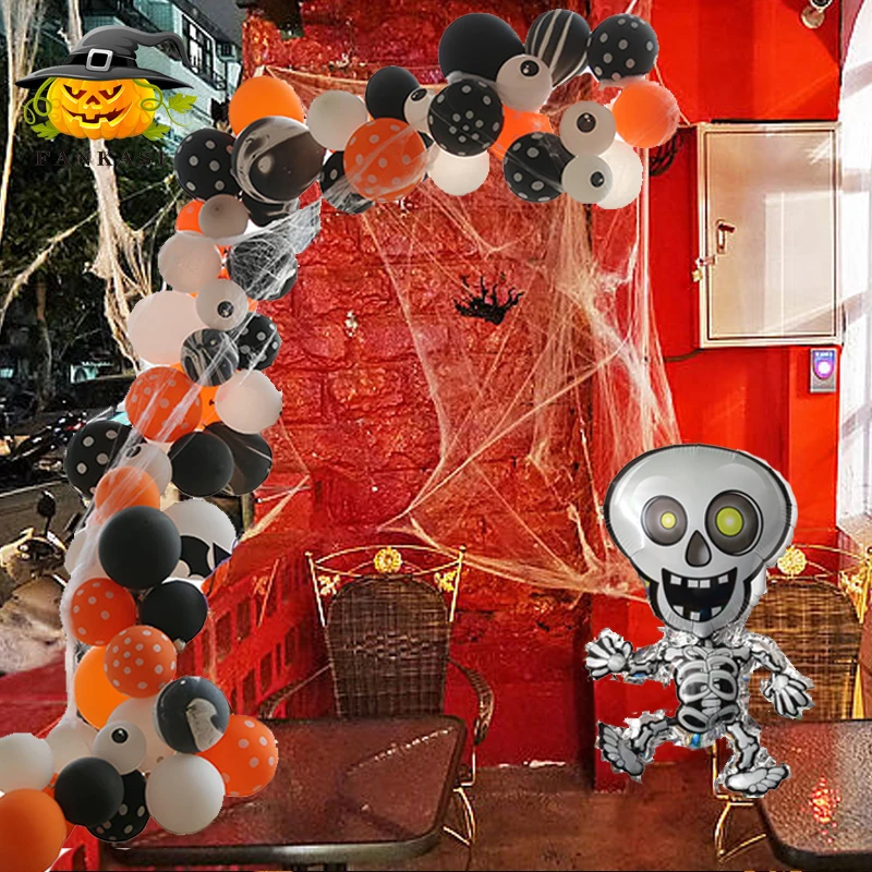 Вечерние украшения на Хэллоуин оранжевый черный шар арка гирлянда набор