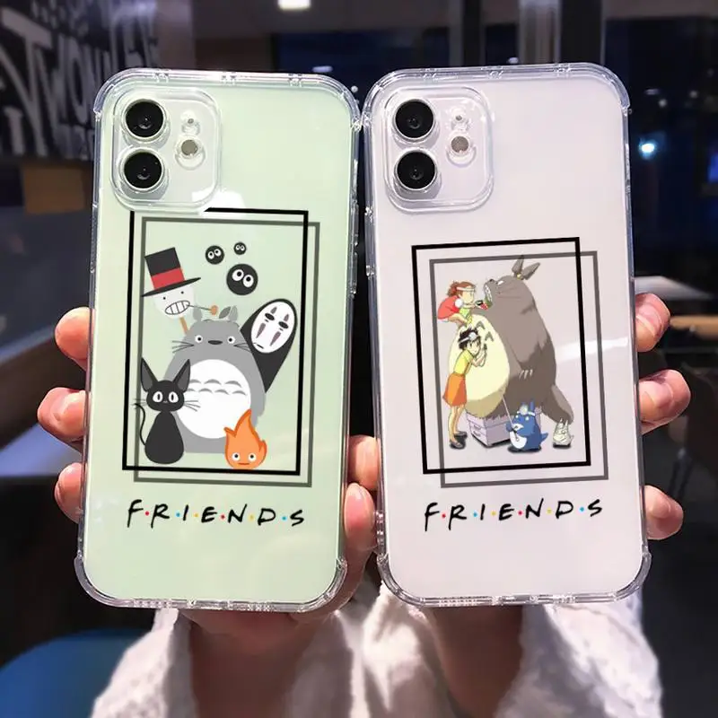 

Spirited Away My Neighbor Totoro friend Phone Case For iphone 13 12 11 8 7 plus mini x xs xr pro max Transparent soft