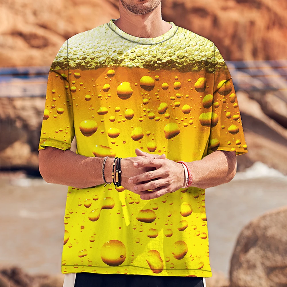 

Summer Beer Men'S 3d Printed T-Shirt Funny Short Sleeve T-Shirt Unisex Top 2021 Round Neck Oversized Shirt