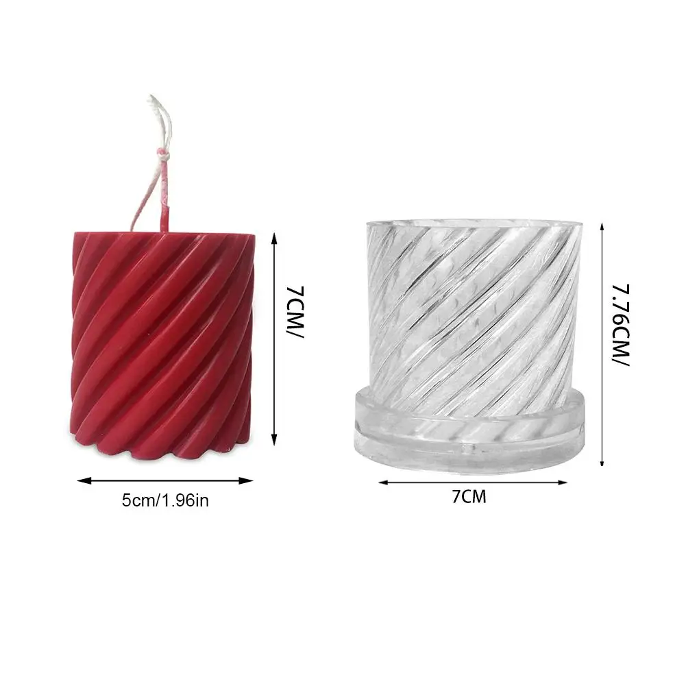 

7x7.6cm DIY Candle Mold Handmade Craft Round Spiral Scented Candle Plastic Mold For Candles Making