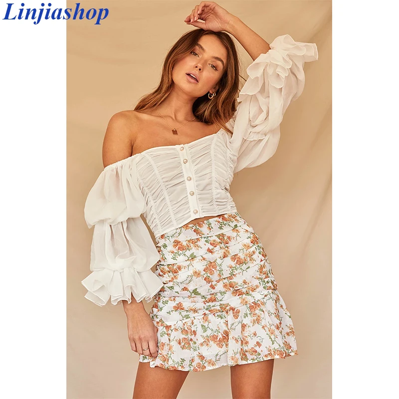 Новая сетчатая белая блузка топ мягкая романтичная Облегающая рубашка с