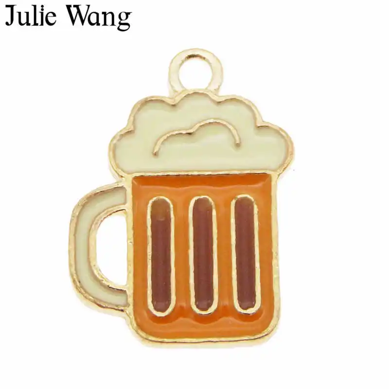 5 шт. эмалированная пивная кружка Julie Wang шармы чашка из сплава подвеска ожерелье