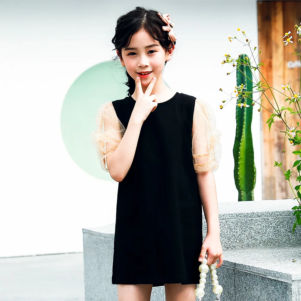 

Летняя футболка для девочек; Новинка; Платье принцессы с рукавами-пузырьками для девочек; Осенняя одежда для маленьких девочек; Коллекция ...