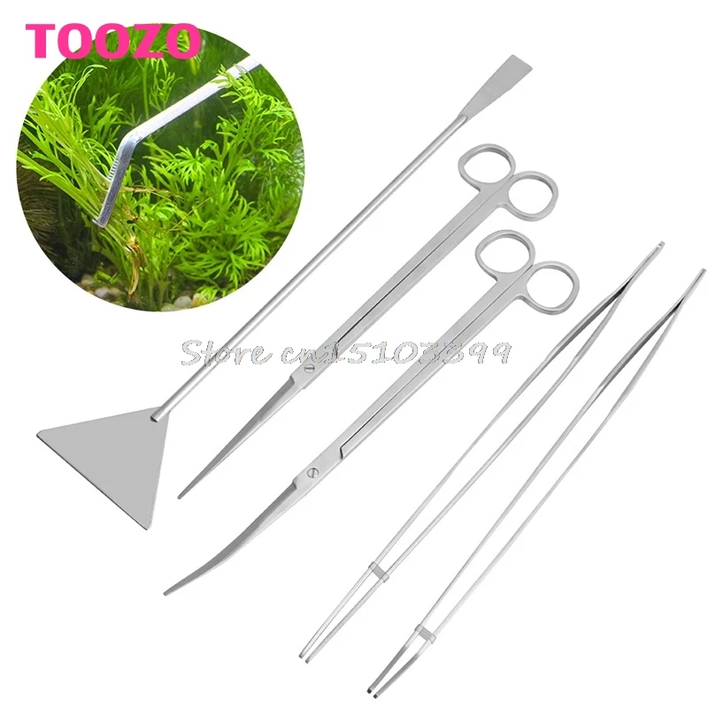

3/5Pcs Aquarium Maintenance Tools Kit Tweezers Scissors For Live Plants Grass Drop Ship