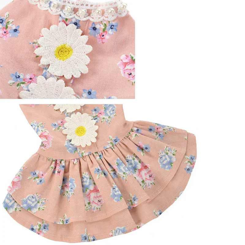 Новинка Летнее Хлопковое платье для собак с принтом домашних животных милое