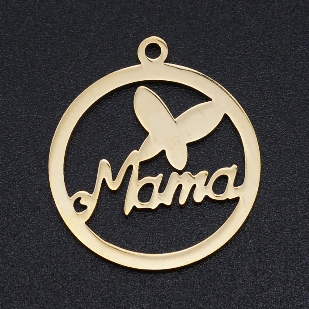 5 шт./лот 100% Подвески Love Mama из нержавеющей стали оптом сделай сам ожерелье браслет