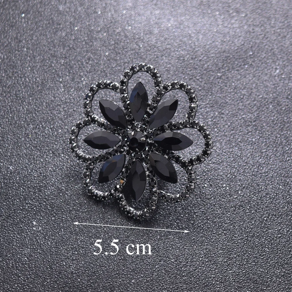 

exaggerated 5.5cm big size adjustable rings for women with rhinestones crystal black wedding jewelry Stage Festival accessories