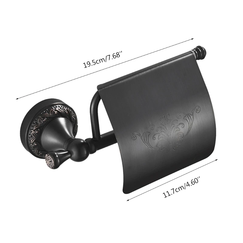 

Black Brass Bathroom Toilet Paper Roller Holder Lavatory Accessories Wall maounted Tissue Organizer