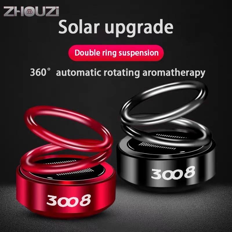 

Car Air Freshener Solar Auto Rotation Double Ring Scent Decor For Peugeot 3008 GT Line Car Aromatherapy Car Accessories
