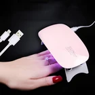 Портативная УФ-лампа для ногтей 6 Вт, Мини УФ-лампа для сушки гель-лака в форме мыши, светодиодный светильник для ногтей
