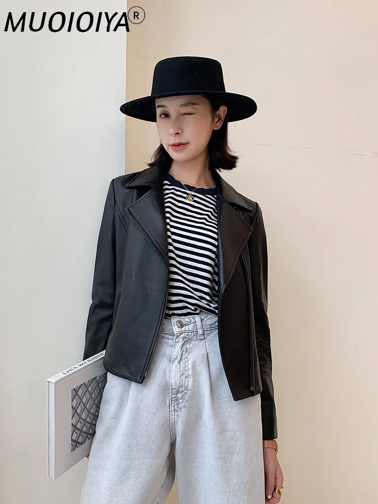 

100% Real Sheepskin Coat Female Streetwear Bomber Jackets Autumn Jacket Women Genuine Leather Jacket Chaqueta Mujer MY