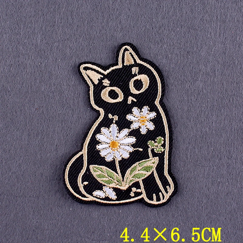 Термоклейкие нашивки с вышивкой в виде кошки для рюкзака | Дом и сад