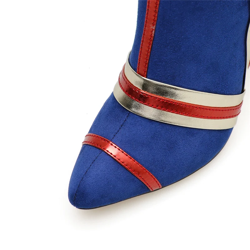 Для женщин роскошный дизайн голубые носки сапоги 2020 пикантная обувь на тонком 11 5