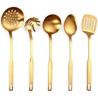 stainless steel kitchen utensils 5 piece cooking trowel set kitchen tool set gold