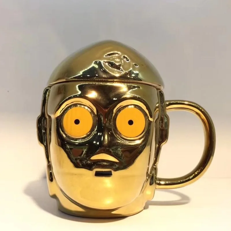 Новый маленький золотой человек керамическая чашка с крышкой