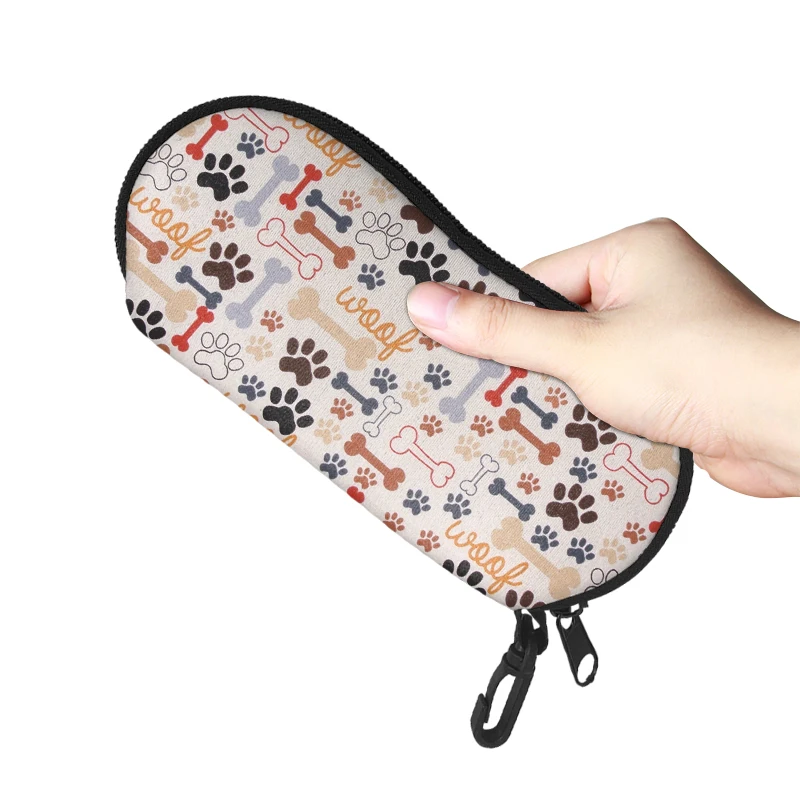 

Kawaii Dog Paw Print Sunglasses Container Box Zipper Unisex Eyeglasses Case Reading Glasses Spectacles Storage Carry Bag for Kid