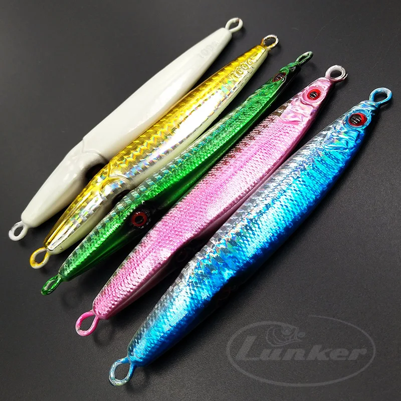 Lunker соленой воды медленная Металическая дергающаяся 60 г 80 г 100 крючковый лов рыбацкая лодка бросок с берега моря крокодил свечение