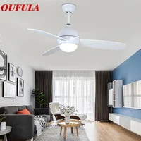 oufula modern ceiling fan lights lamps white remote control contemporary decorative for dining room restaurant l
