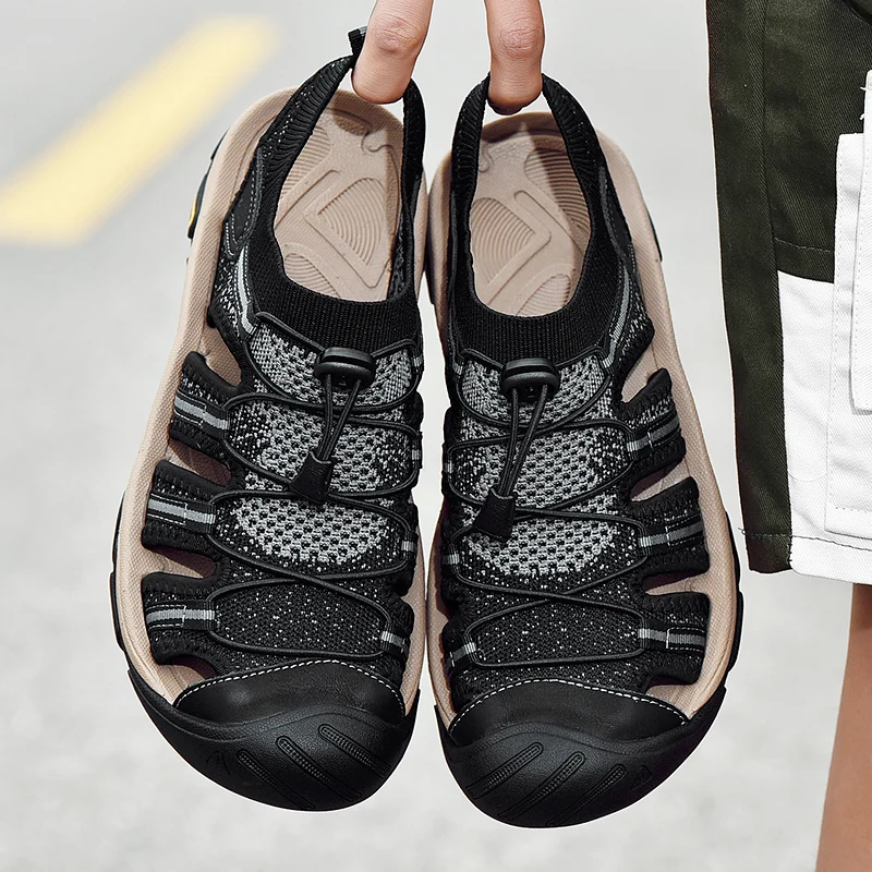 Сандалии мужские пляжные ручной работы дышащие босоножки модная повседневная