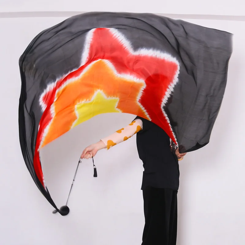 Шелковая вуаль пой шелковая цепочка мяч для женщин танец живота 100% шелк POI Streamer