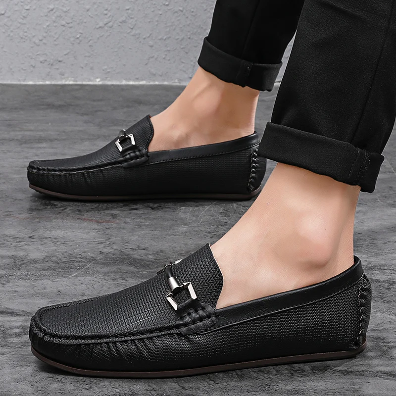 Мужские удобные водонепроницаемые мокасины из натуральной кожи большой размер 48