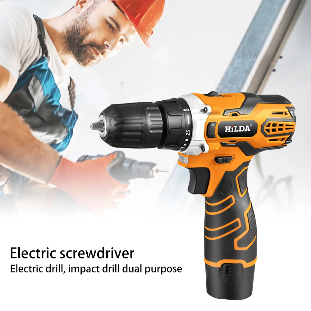 

Adjust Wood Cutter Tool Kit Set Portable Lithium Battery Impact Cordless Drill 25NM Torque Electric Screwdriver