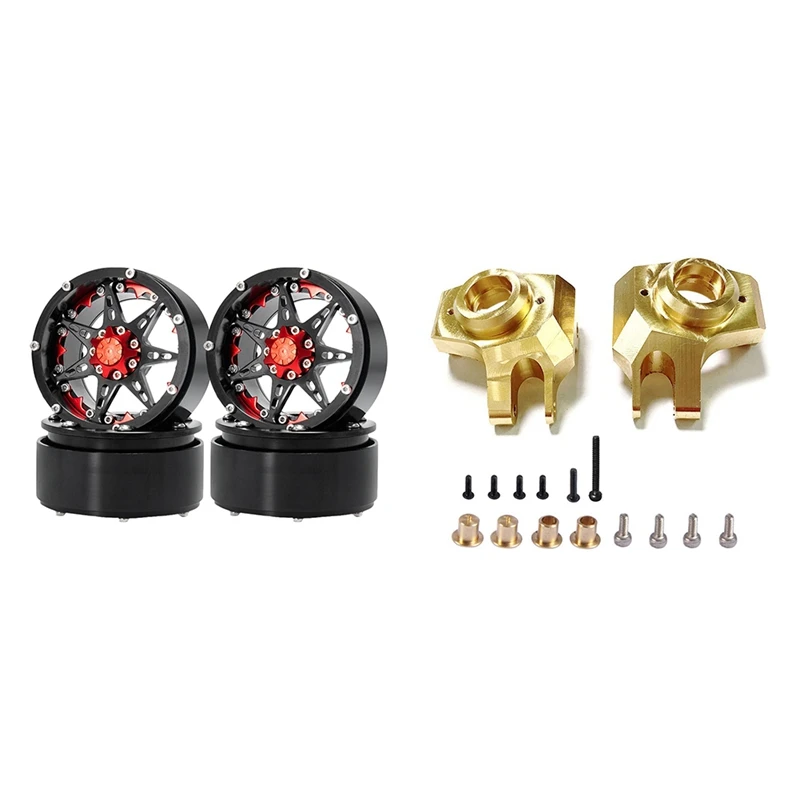 

2 комплекта запчастей для автомобиля на радиоуправлении: 1 комплект ступиц колесного диска 2,2 дюйма, черный и 1 комплект, латунная сверхпрочн...
