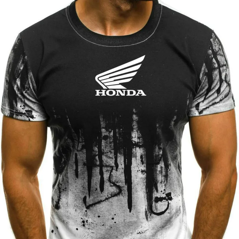

Men's summer fashion Honda short-sleeved, breathable outdoor sports hot sale 3DT shirt 2021 new casual loose version round neck