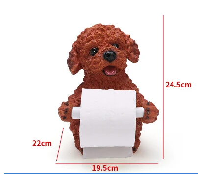 dog Декоративная коробка для салфеток с обезьяной, держатель рулона из смолы, прочный держатель для ванной комнаты, милые животные, стол, Тип сиденья, туалетная бумага, канистра - Цвет: dog