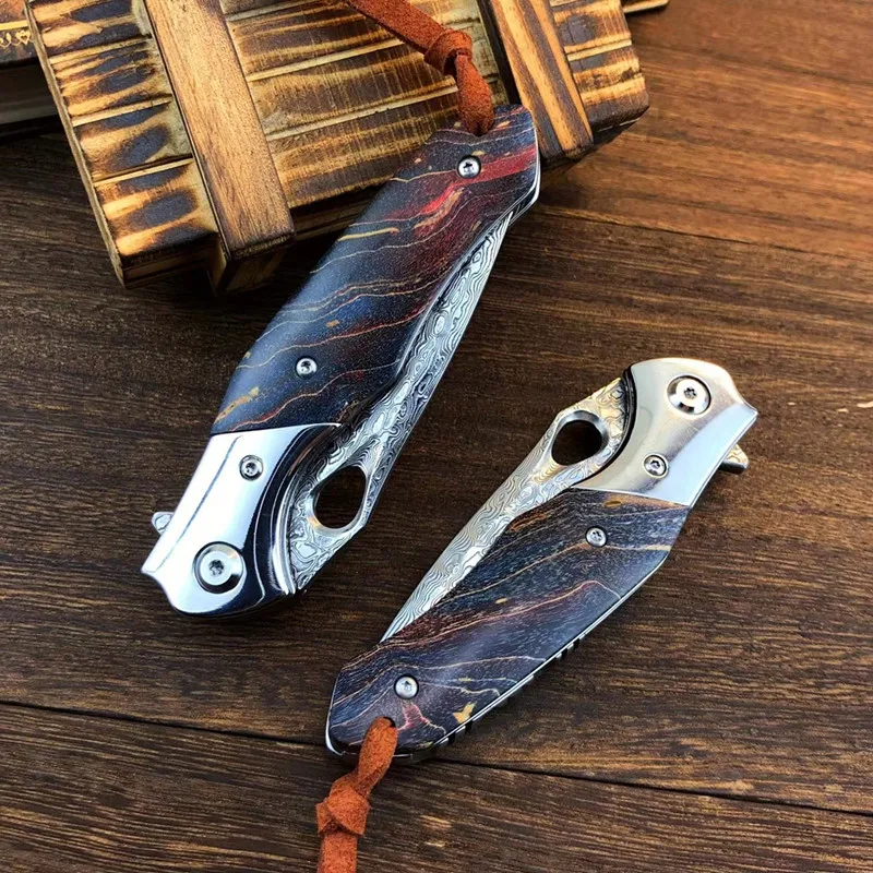 Тактический складной нож для кемпинга из дамасской стали 304 стальная головка/VG10