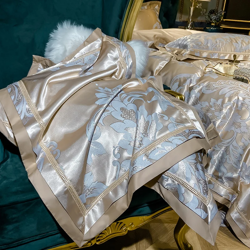 Роскошный серебристо-серый жаккардовый хлопчатобумажный сатиновый домашний