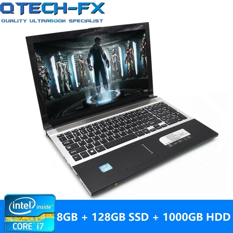 15," Core i7 игровой ноутбук 8 ГБ ОЗУ SSD 128 ГБ/64 ГБ+ 750 Гб/1 ТБ жесткий диск процессор Intel металлический арабский AZERTY Испанский Русский Клавиатура - Цвет: Blue-128GSSD-1THDD