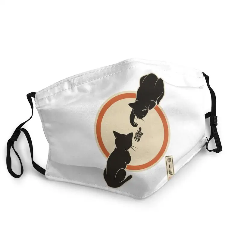 

Two Cats And Turtle Mask Non-Disposable Face Mask Adult Funny Animal Anti Dust Protection Cover Respirator Mouth-Muffle