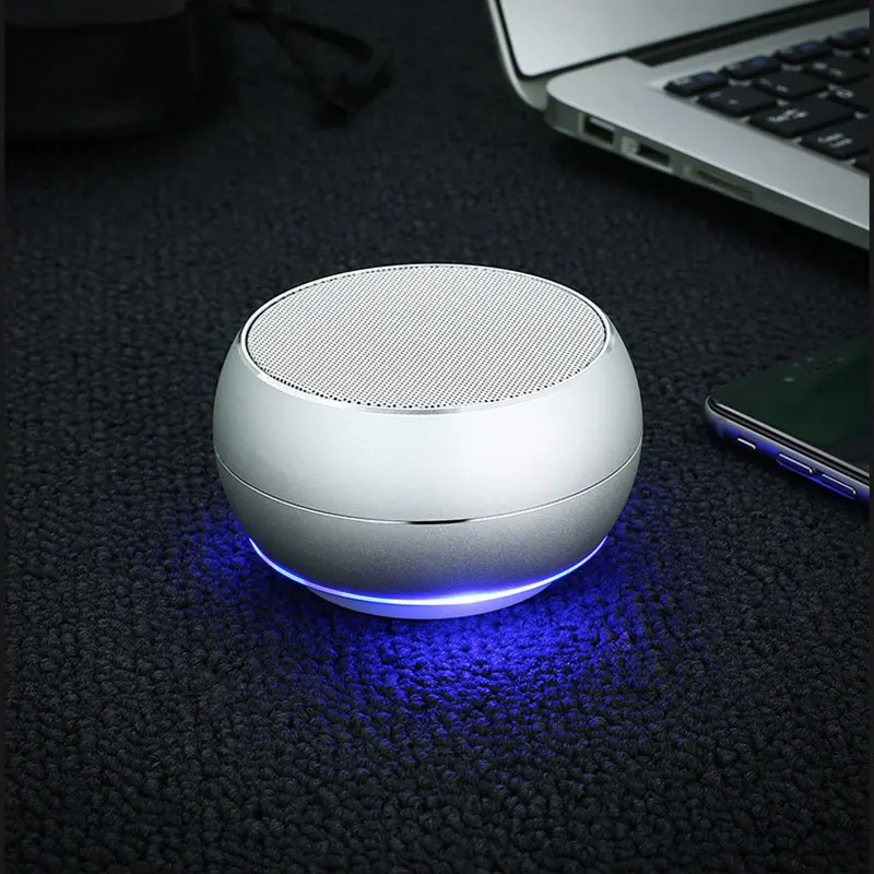 Cute Mini Metal Speakers Bluetooth Smart Sound Speaker with LED Light  Speaker Bluetooth  for Laptop Computer for Phone enlarge