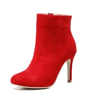 

2021 Women's Thin High Heel Boots Casual Ladies Shoes Pointed Toe Side Zipper Female Footwear Botas Grey Red