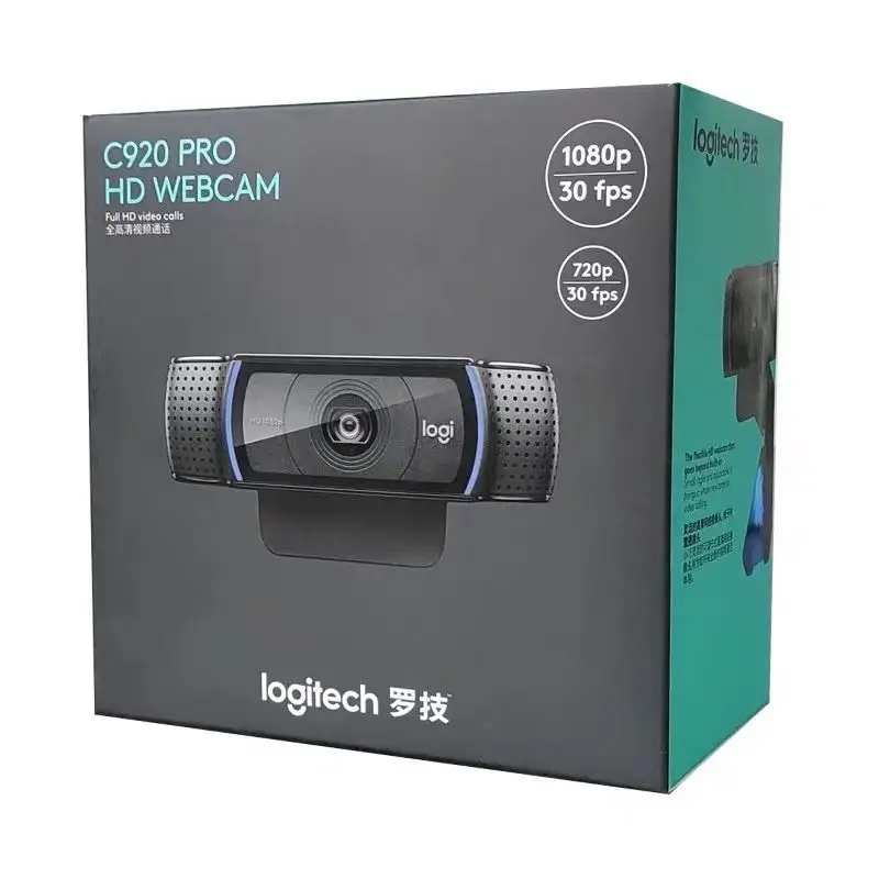 Logitech C920pro HD Network Built-in Mic Video BackgroundConference Wide Angle 1080P Full 720P Camera Laptop Call | Компьютеры и офис