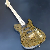 high quality gold paisley heritage electric guitar maple fingerboard gold hardware black gloss finish in stock