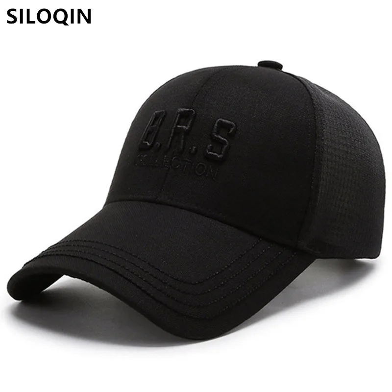 

SILOQIN New Summer Ultra-thin Breathable Baseball Caps Men's Mesh Cap Snapback Cap Adjustable Size Casual Sports Caps Black Cap