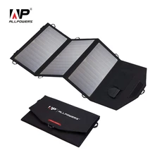 ALLPOWERS 18V 21W Solar Charger Solar Panel Waterproof Foldable Solar Power Bank for 12v Car Battery Mobile Phone Outdoor Hiking