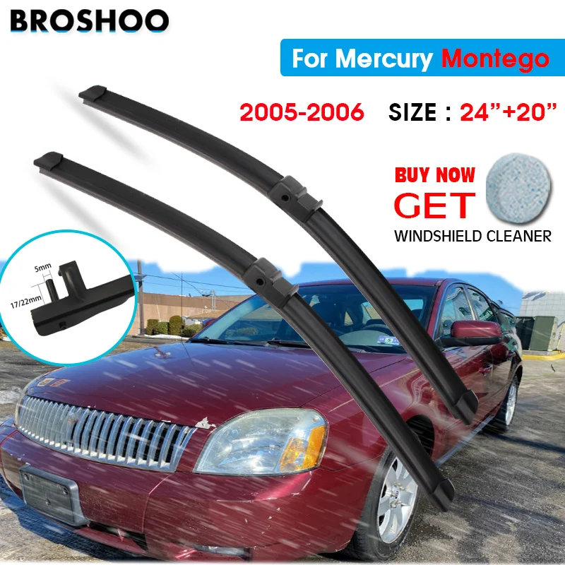 

Щетка стеклоочистителя для автомобиля Mercury Монтего 24 "+ 20" 2005-2006 Авто Стеклоочистители для лобового стекла лезвия для мытья окон подходит для...
