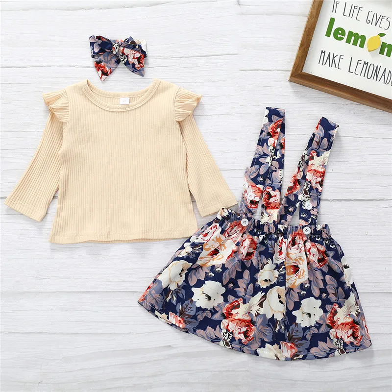 Комплект одежды для девочек Демисезонный детей цвета хаки с длинным рукавом