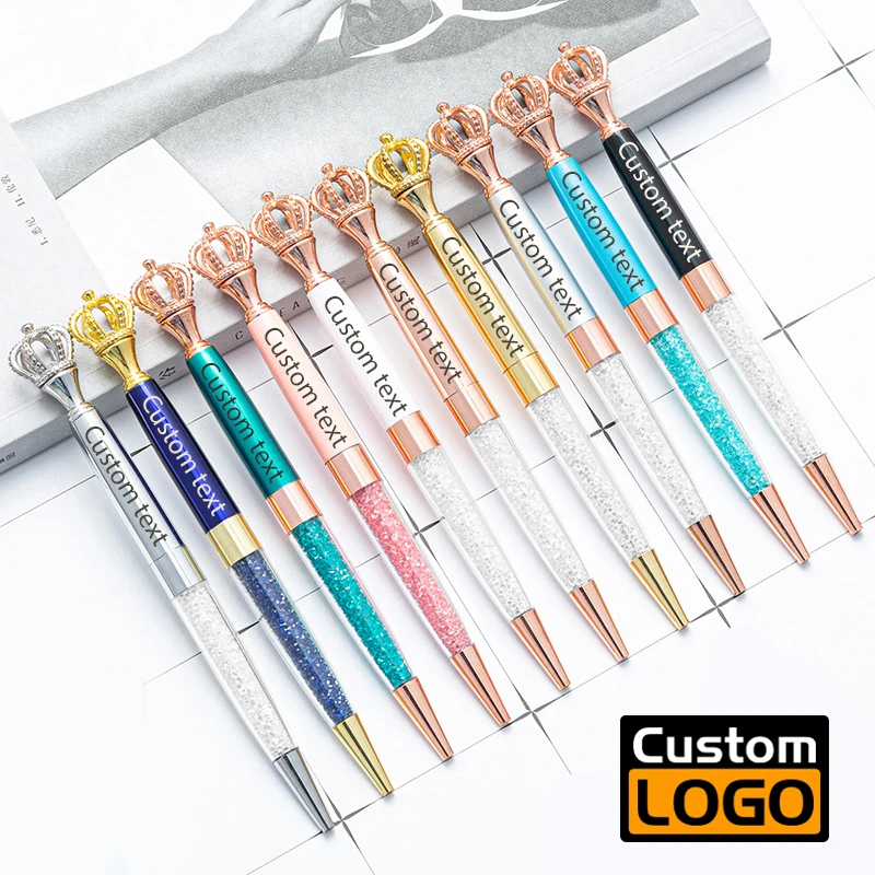 

Crown Metal Ballpoint Pen Student Creative Gift Pen Customizable Logo School Office Stationery Wholesale Lettering Engraved Name