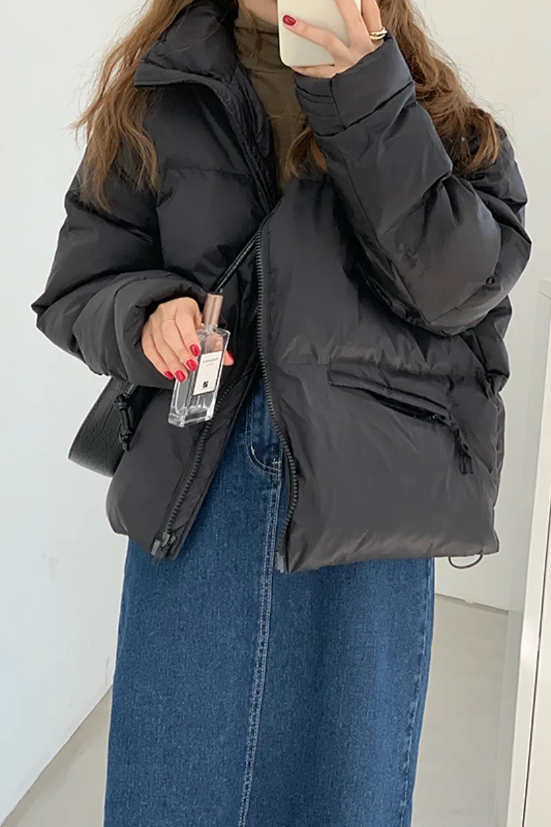 

Small And Thickened Warm Bread Coat Cotton Padded Jacket Women's Korean Winter Long Sleeve Loose Student Cotton Padded Jacket Fa