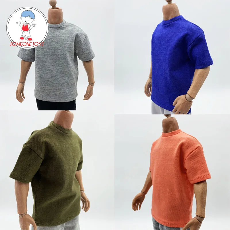 

Phicen 1/6 Male Soldier grey T shirt dolls Casual Clothes for 12 inches TBLeague M33 M35 M34 Strong Figure Body model accessory