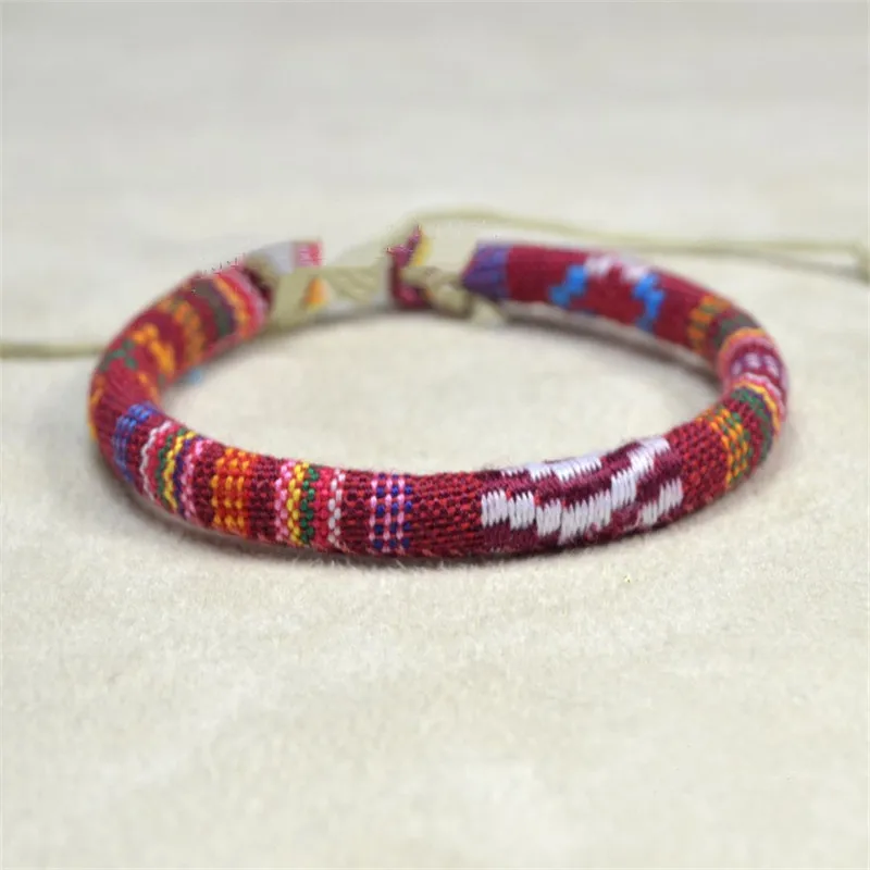 Boho rope Браслеты богемные браслеты с цветочной вышивкой Прямая поставка модный