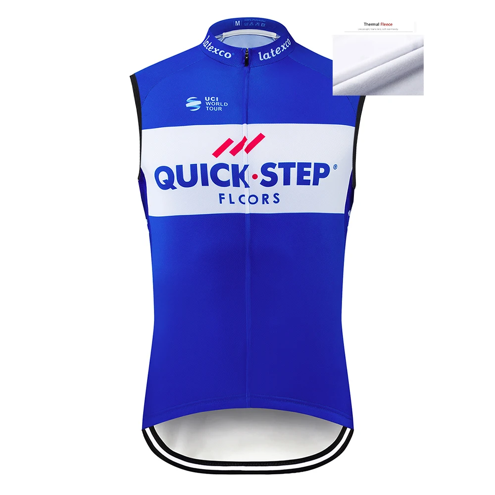 

2020 Quick Step Pro Team Winter Thermal Fleece Cycling Jersey Men Sleeveless Vest Bicycle Maillot Ciclismo Bike Warm Clothes